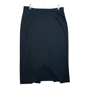 Eileen Fisher Pencil Skirt Black Size Small Viscose/Nylon Long Back Slit Capsule